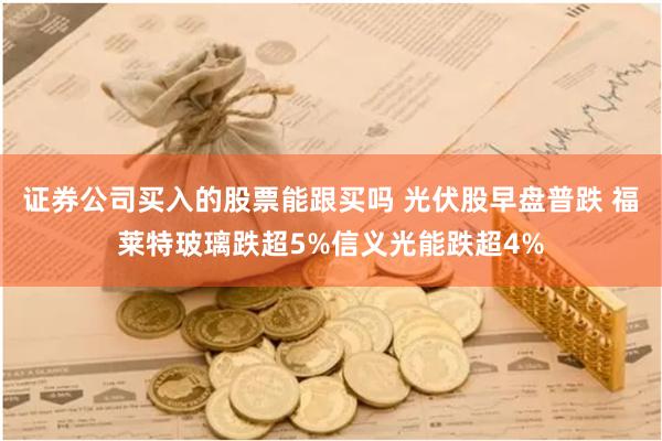 证券公司买入的股票能跟买吗 光伏股早盘普跌 福莱特玻璃跌超5%信义光能跌超4%